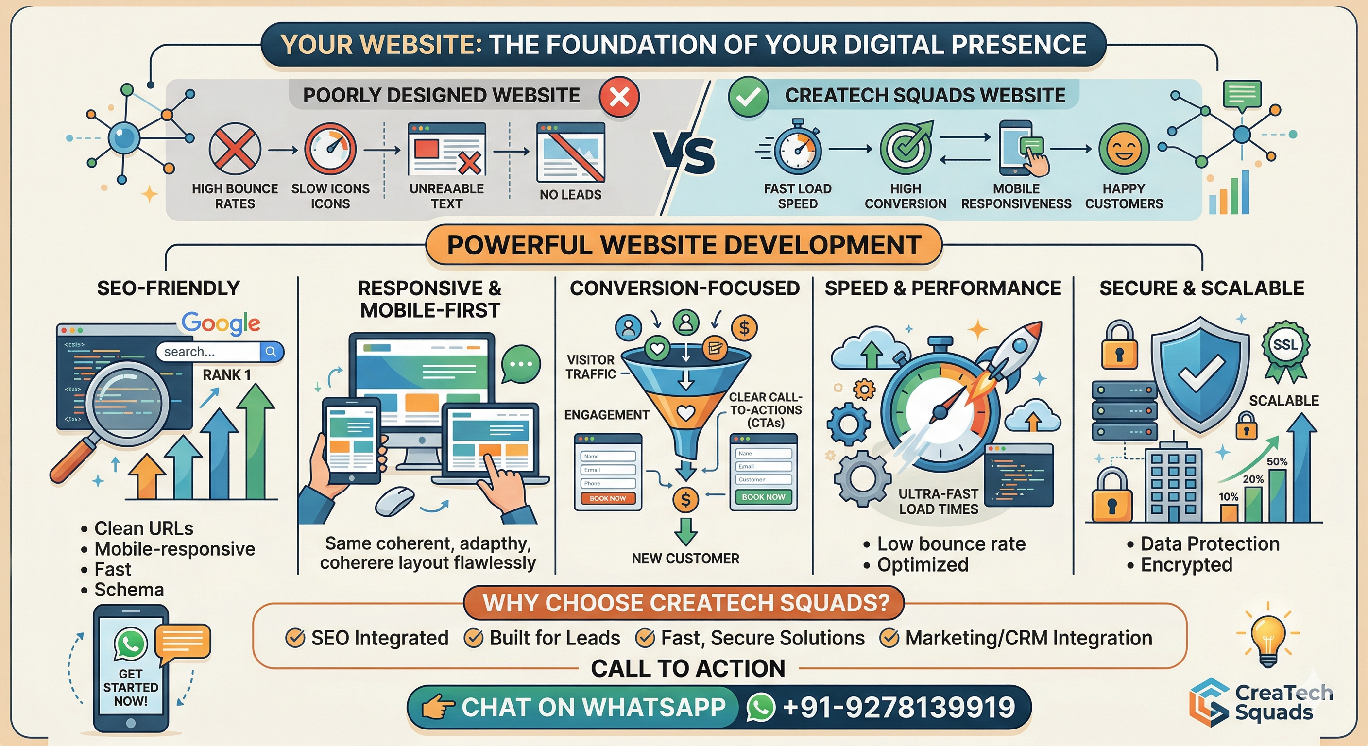 Modern Website Development & UI/UX Strategy by CreaTech Squads
