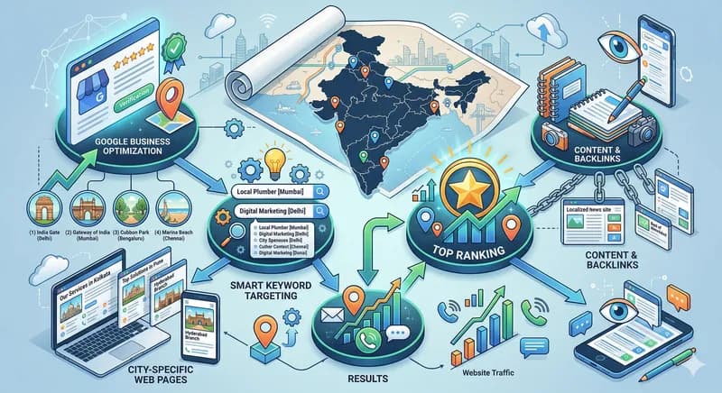 Local SEO in India (2026): How to Rank Your Business in Multiple Cities Fast