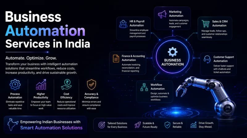 Business Automation Services in India (2026): How to Automate Work, Save Time & Scale Faster