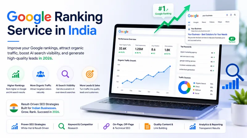 Google Ranking Service in India for Business Websites (2026): How Companies Increase Organic Traffic & Visibility